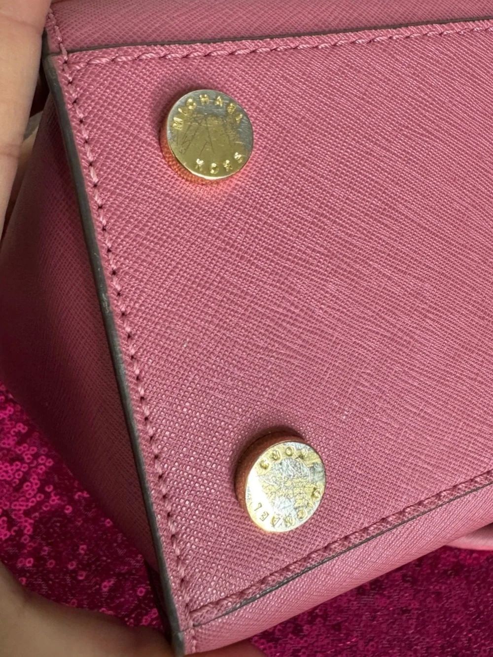 MICHAEL KORS 💖 Mauve Structured Satchel, Double Handles, Leather (8x14 inches)